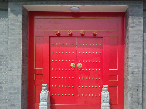 北塔中国传统四合院系列朱红色中式木制大门木作